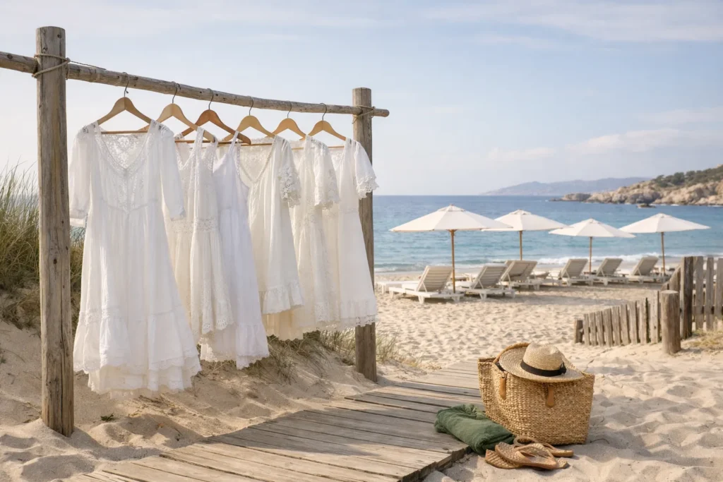 L’éclat du blanc en bord de mer : la magie des robes de plage blanches