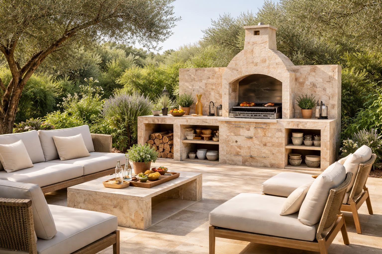 découvrez comment installer une cuisine extérieure en pierre naturelle travertin, alliant élégance et durabilité pour un espace convivial et tendance.